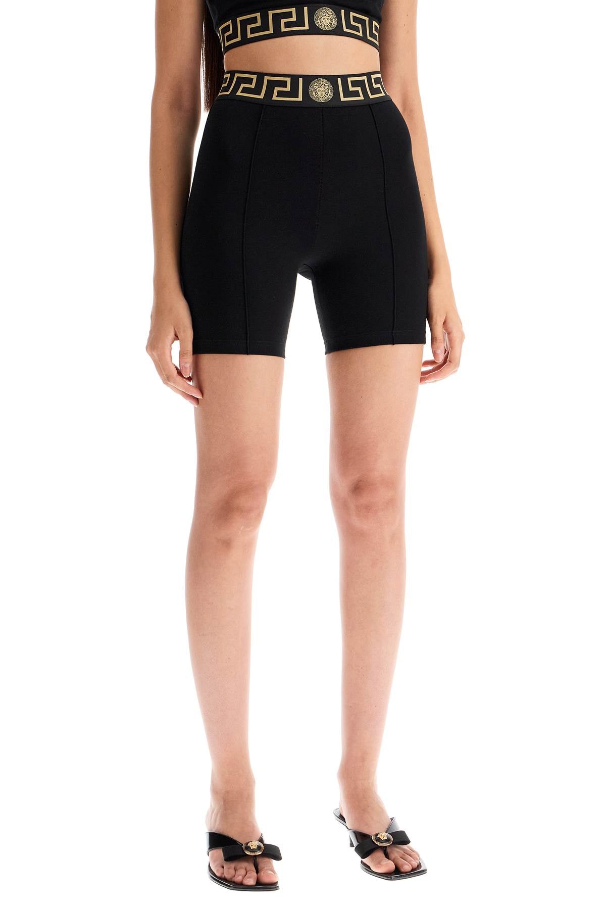 Versace "sporty shorts with greek band image 1