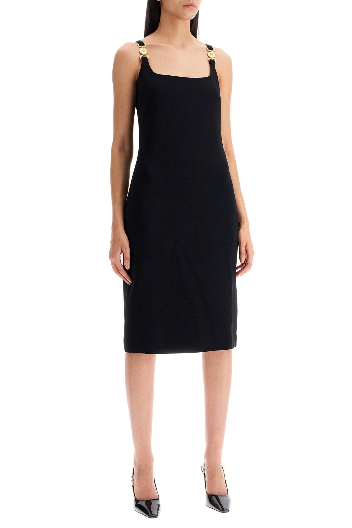 Versace Stretch Cady Sheath Dress with Medusa Detail image 1