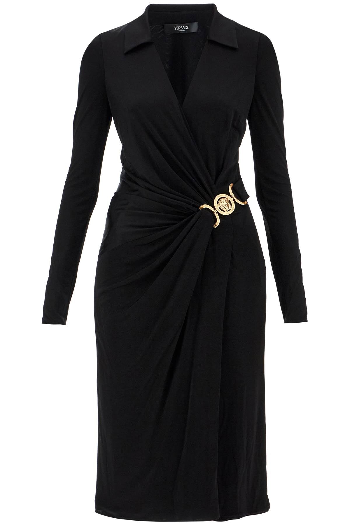 Versace draped jersey dress with image 0