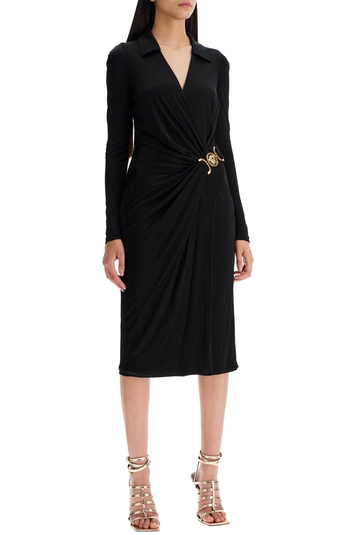 Versace draped jersey dress with image 1