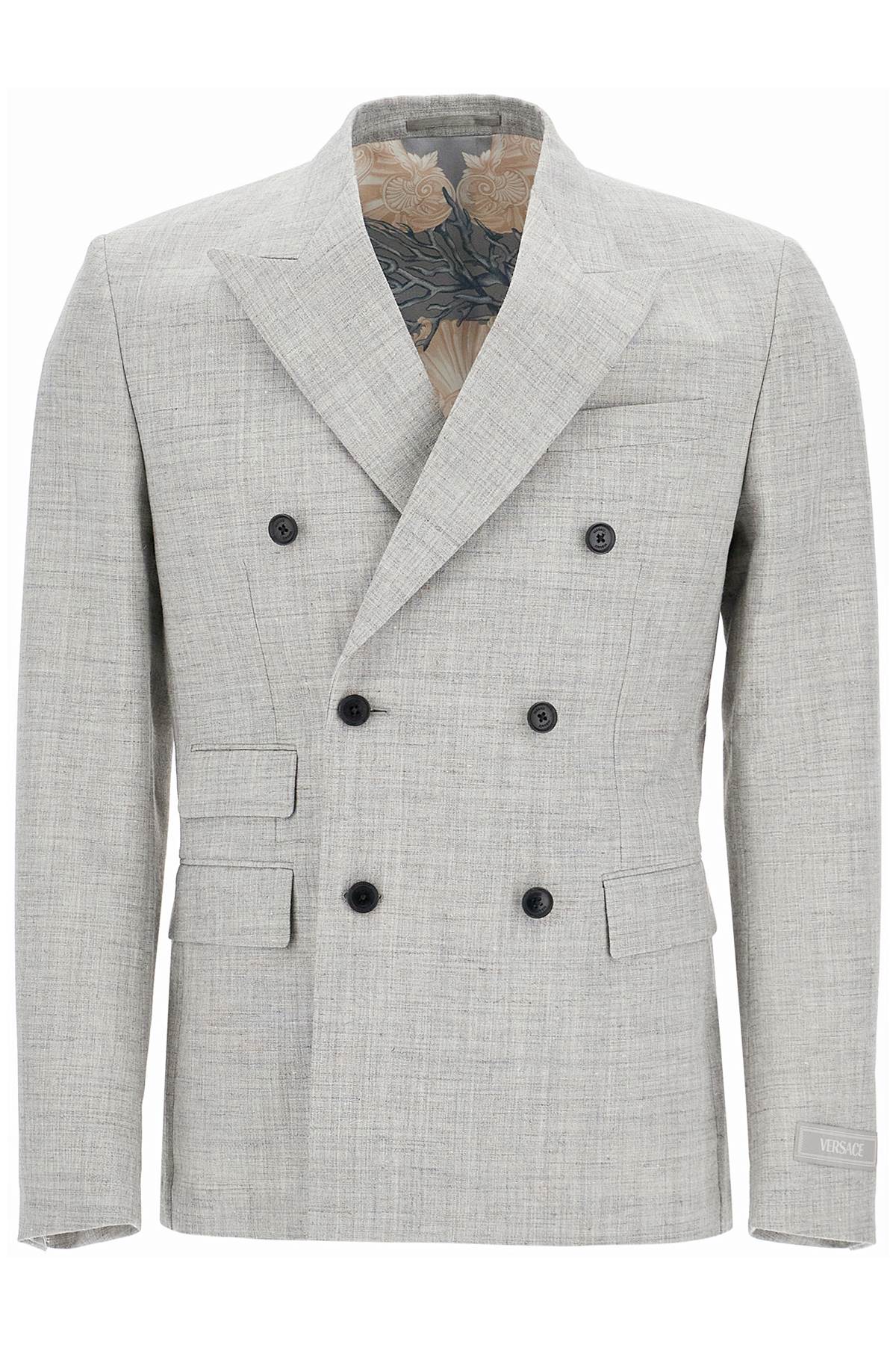 Versace double-breasted wool blend blazer image 0