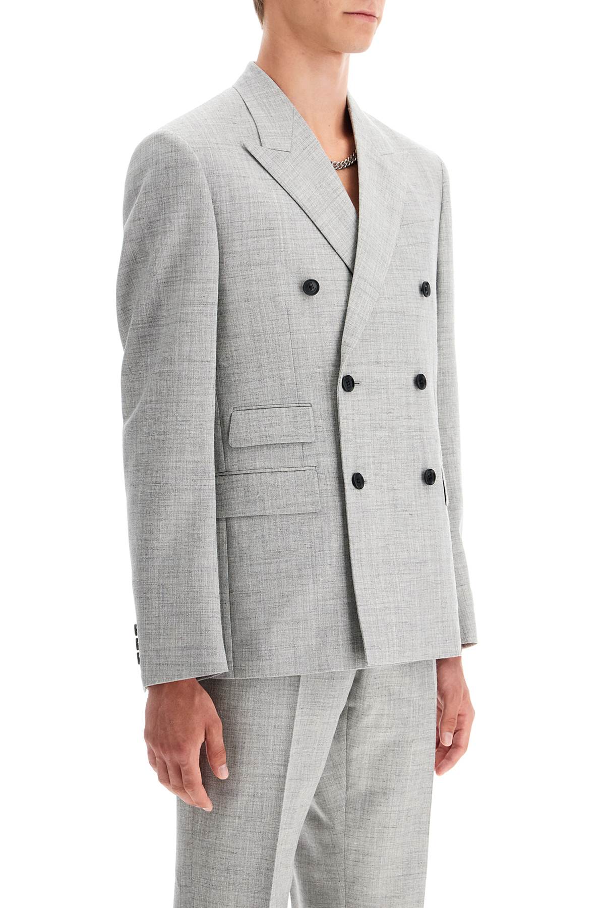 Versace double-breasted wool blend blazer image 1