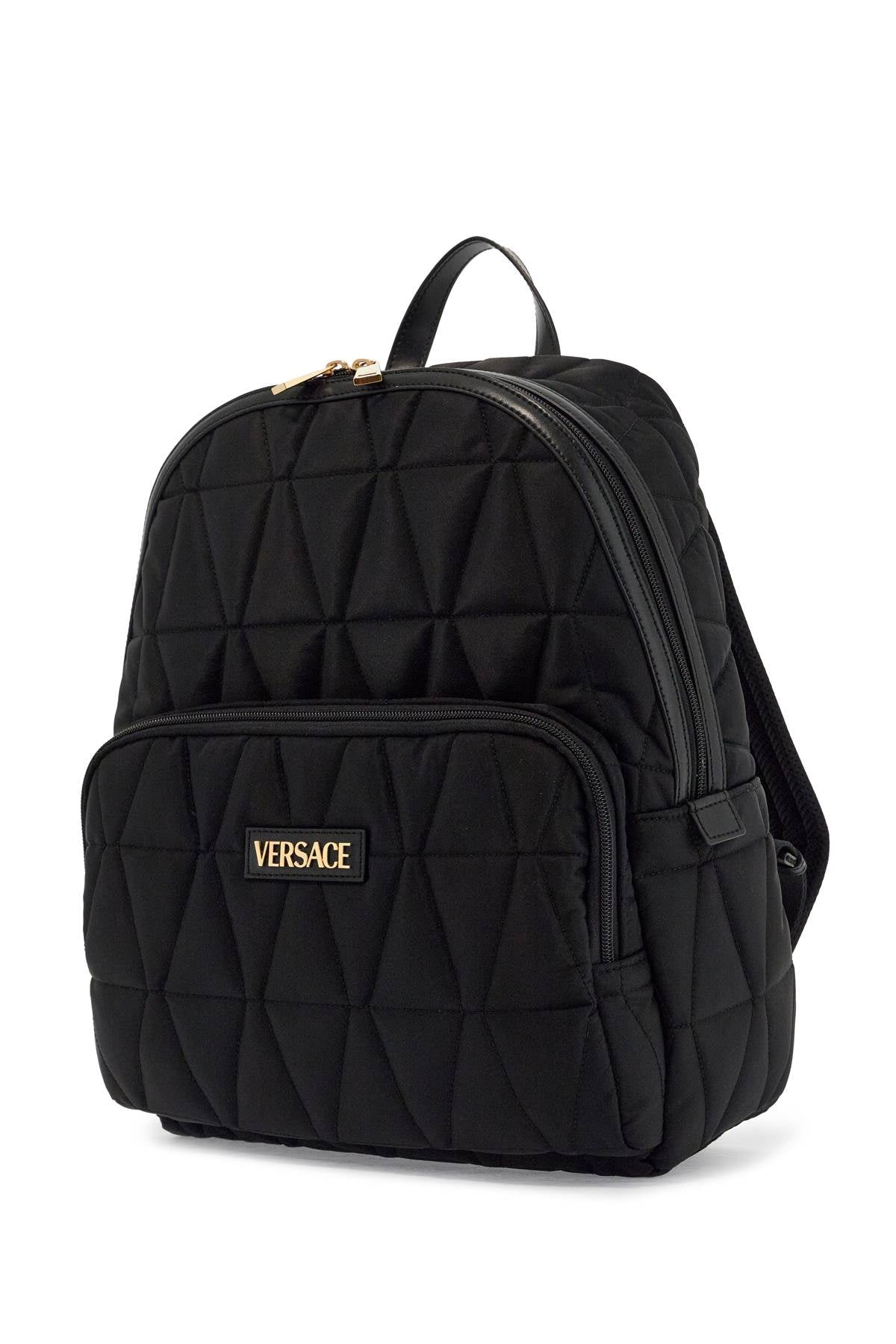 Versace Quilted Nylon Backpack with Gold Logo image 2