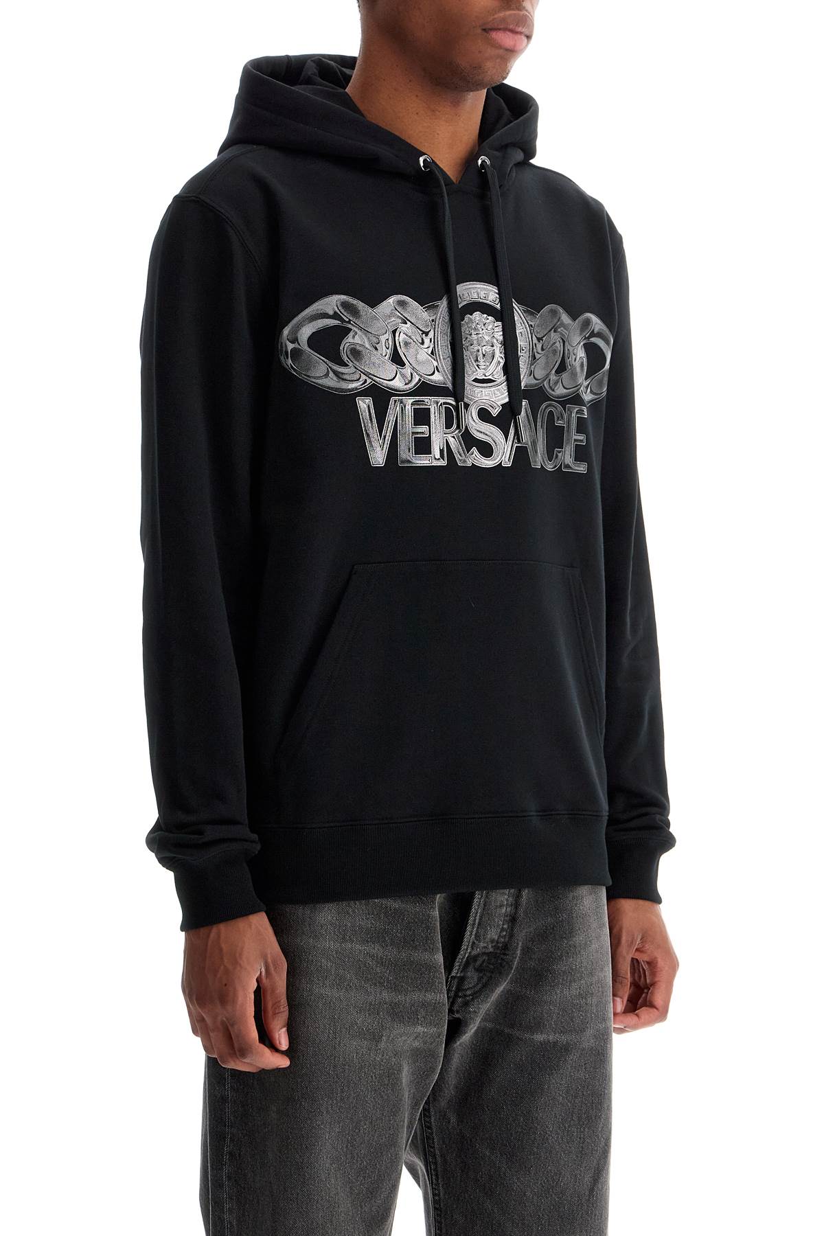 Versace Medusa On Chain Brushed Cotton Hoodie image 1