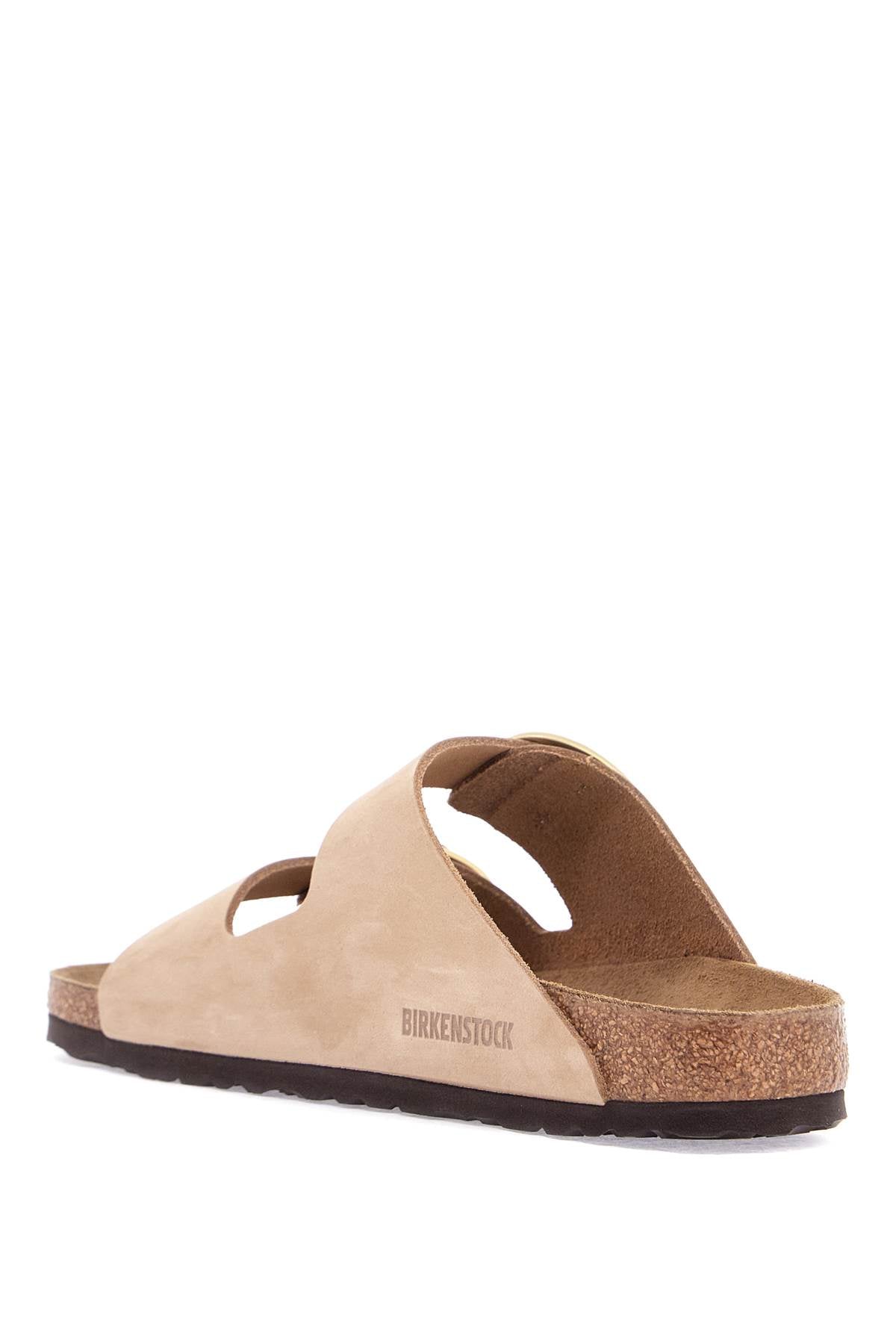 Birkenstock nubuck leather sandals sandcastle with golden buckles image 2