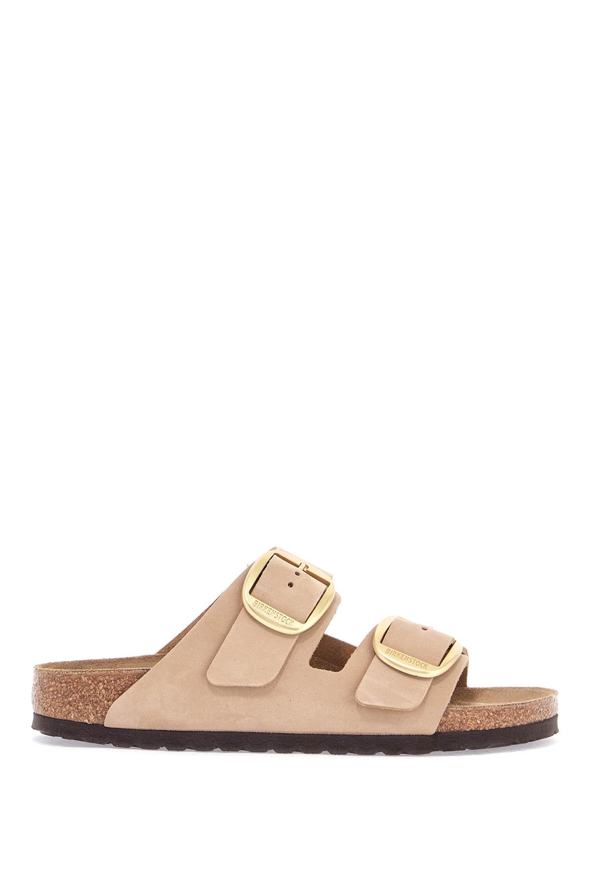 Birkenstock nubuck leather sandals sandcastle with golden buckles image 0