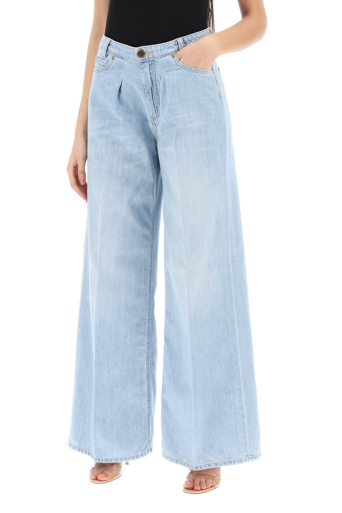 Pinko Pozzillo Wide Leg Vintage Wash Denim Jeans image 3