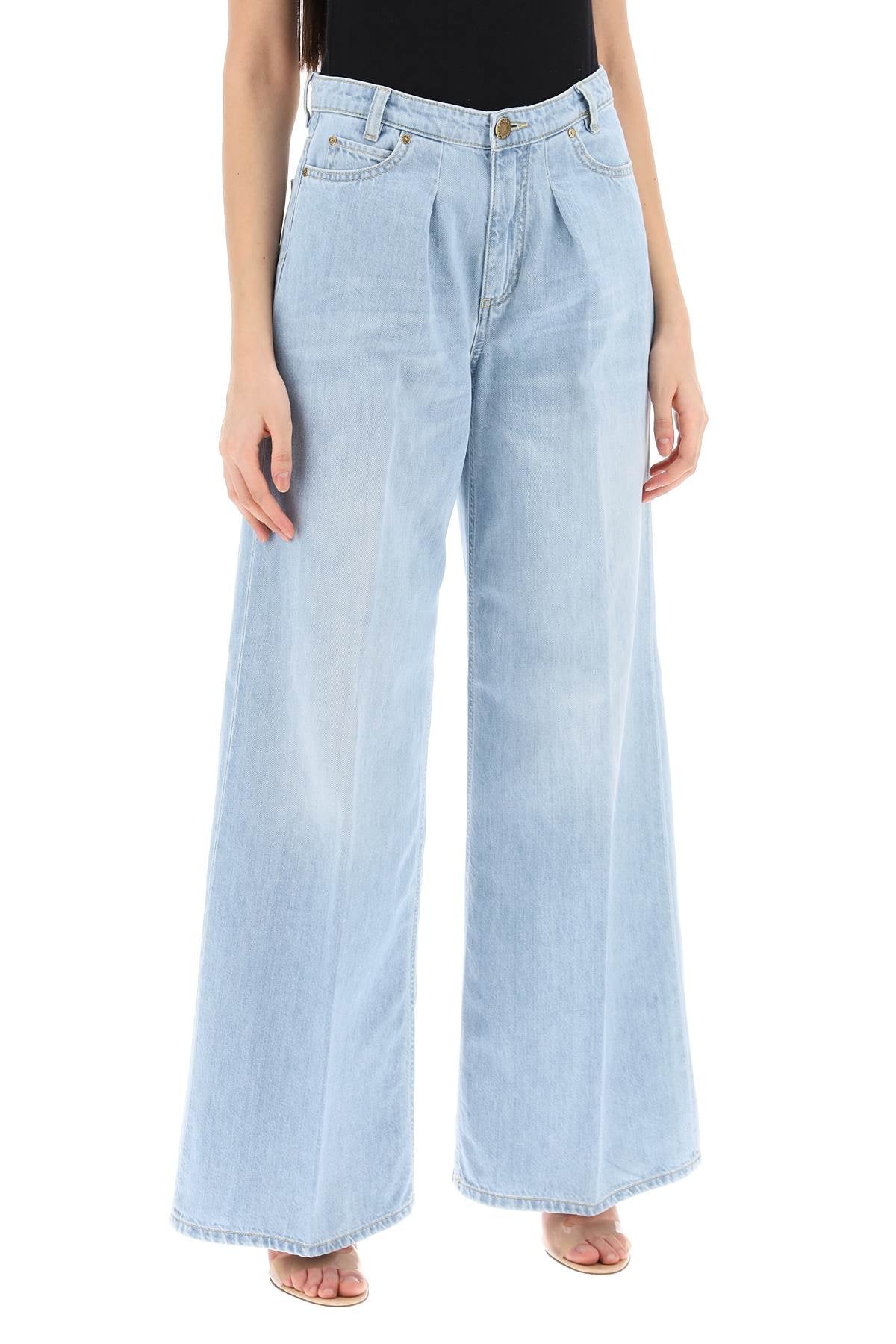 Pinko Pozzillo Wide Leg Vintage Wash Denim Jeans image 1