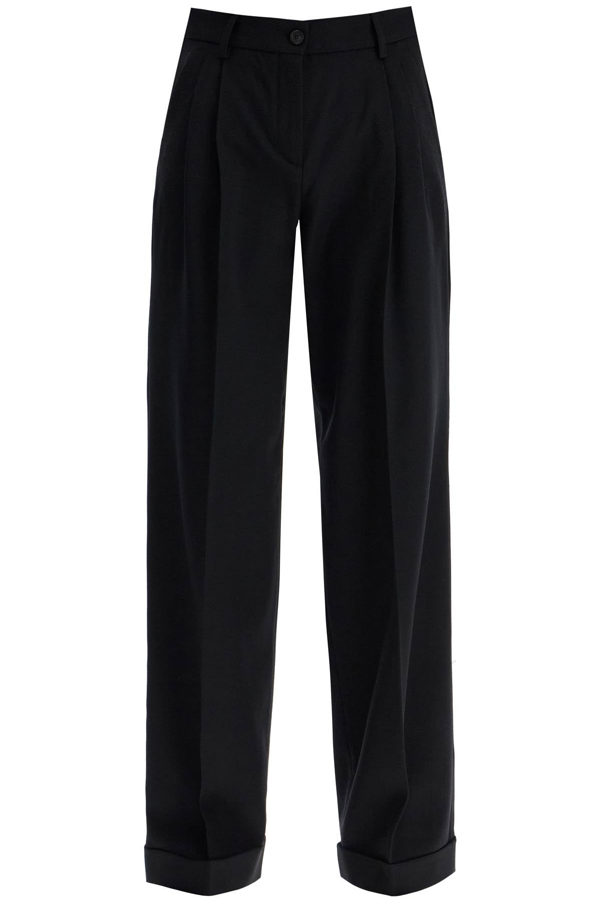 Pinko twill wide-leg trousers in pal image 0