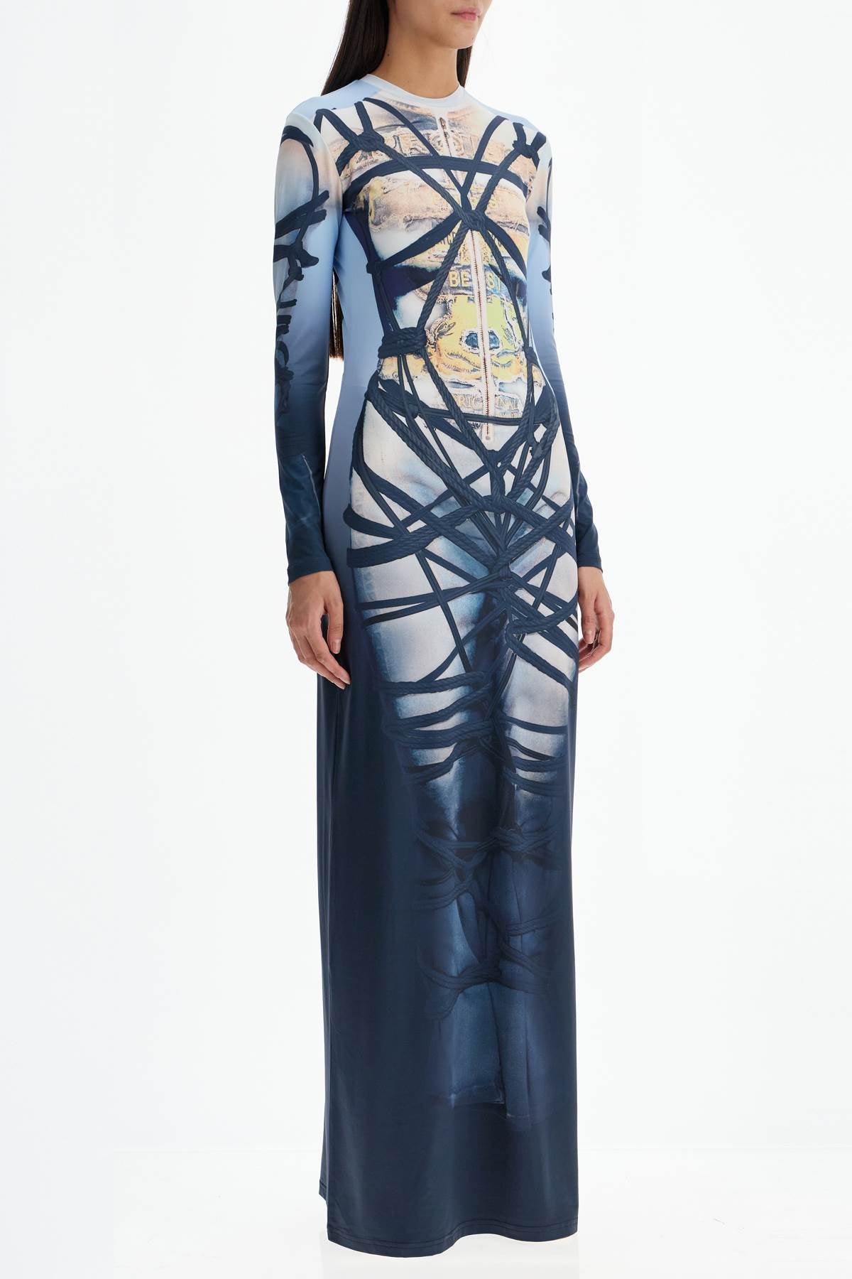 Y/Project Long Sleeve 'Bondage' Print Dress image 1