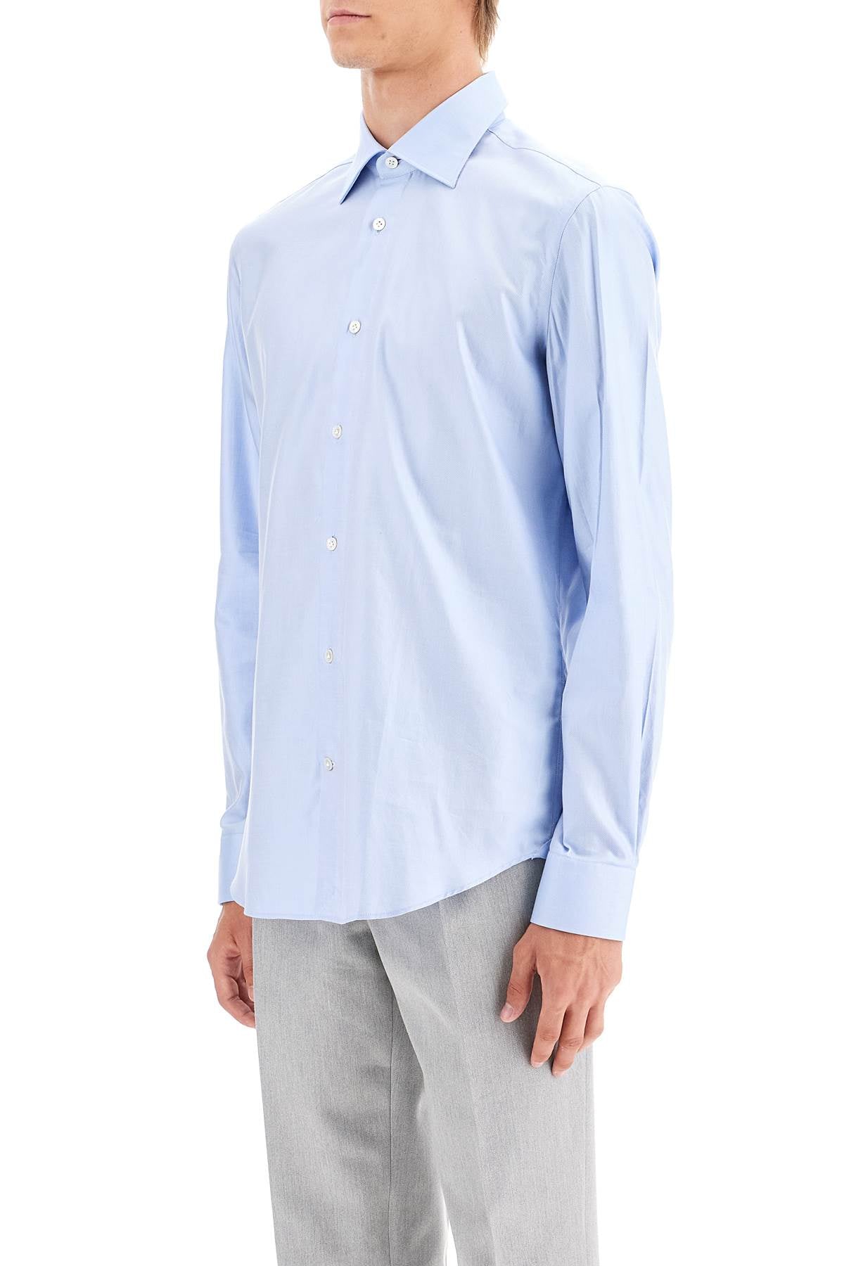 VINCENZO DI RUggIERO slim fit twill shirt for men image 3