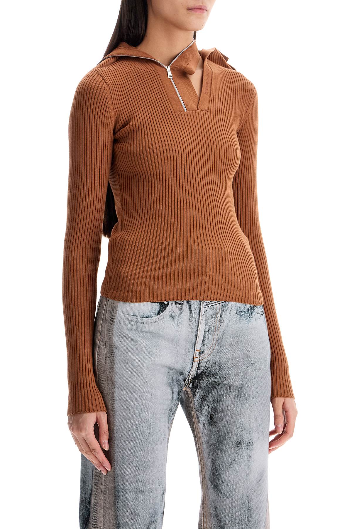 Y/Project Ribbed Long-Sleeve Top with Pin image 1