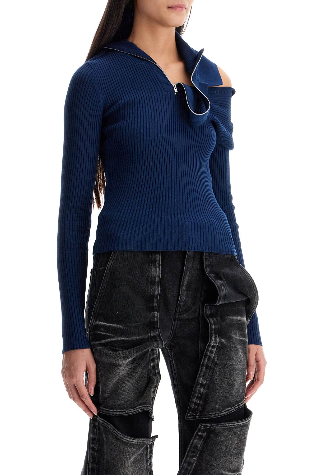 Y/Project Ribbed Long-Sleeve Top with Pin Detail image 1