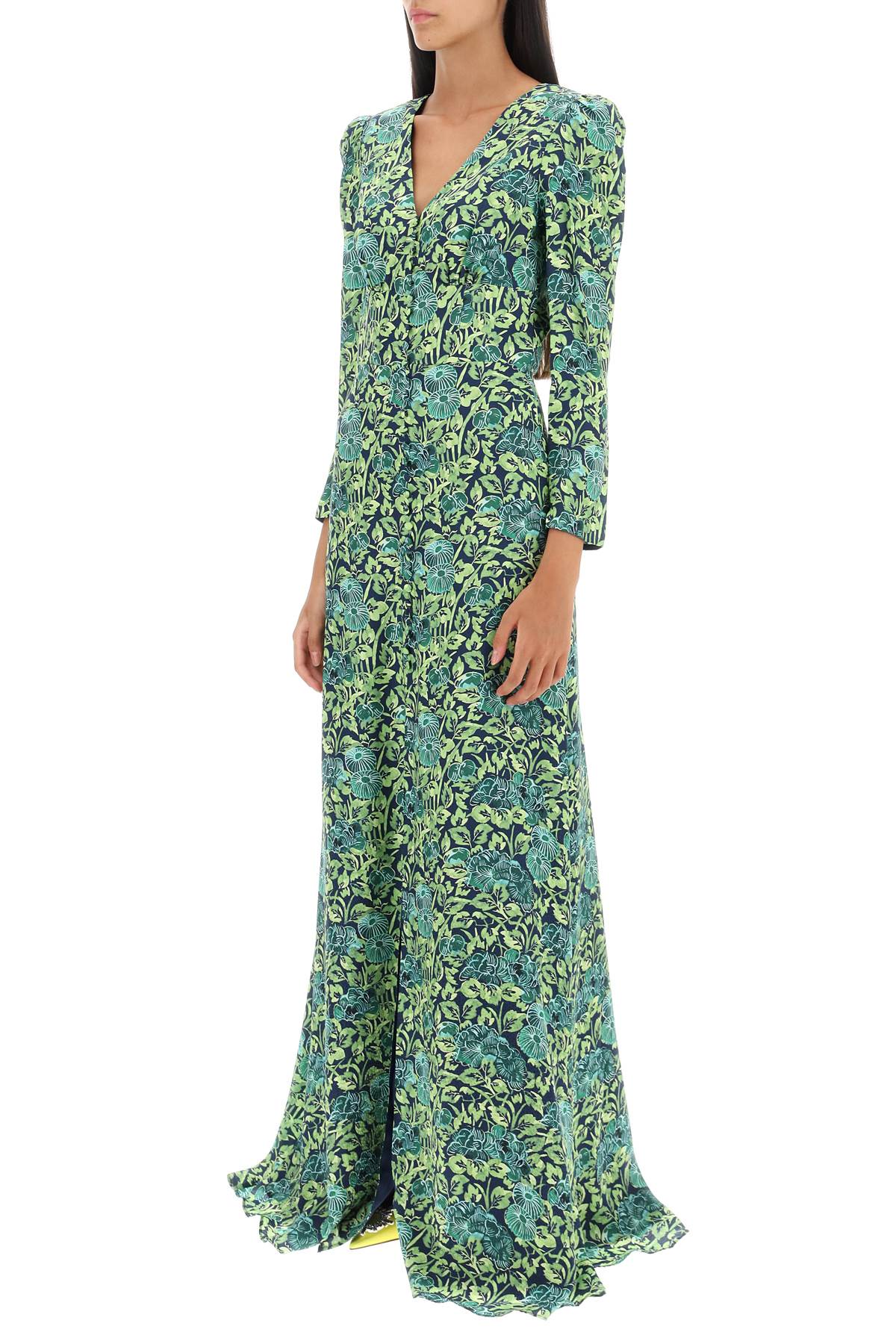 Saloni Margot Maxi Silk Floral Print Dress image 3