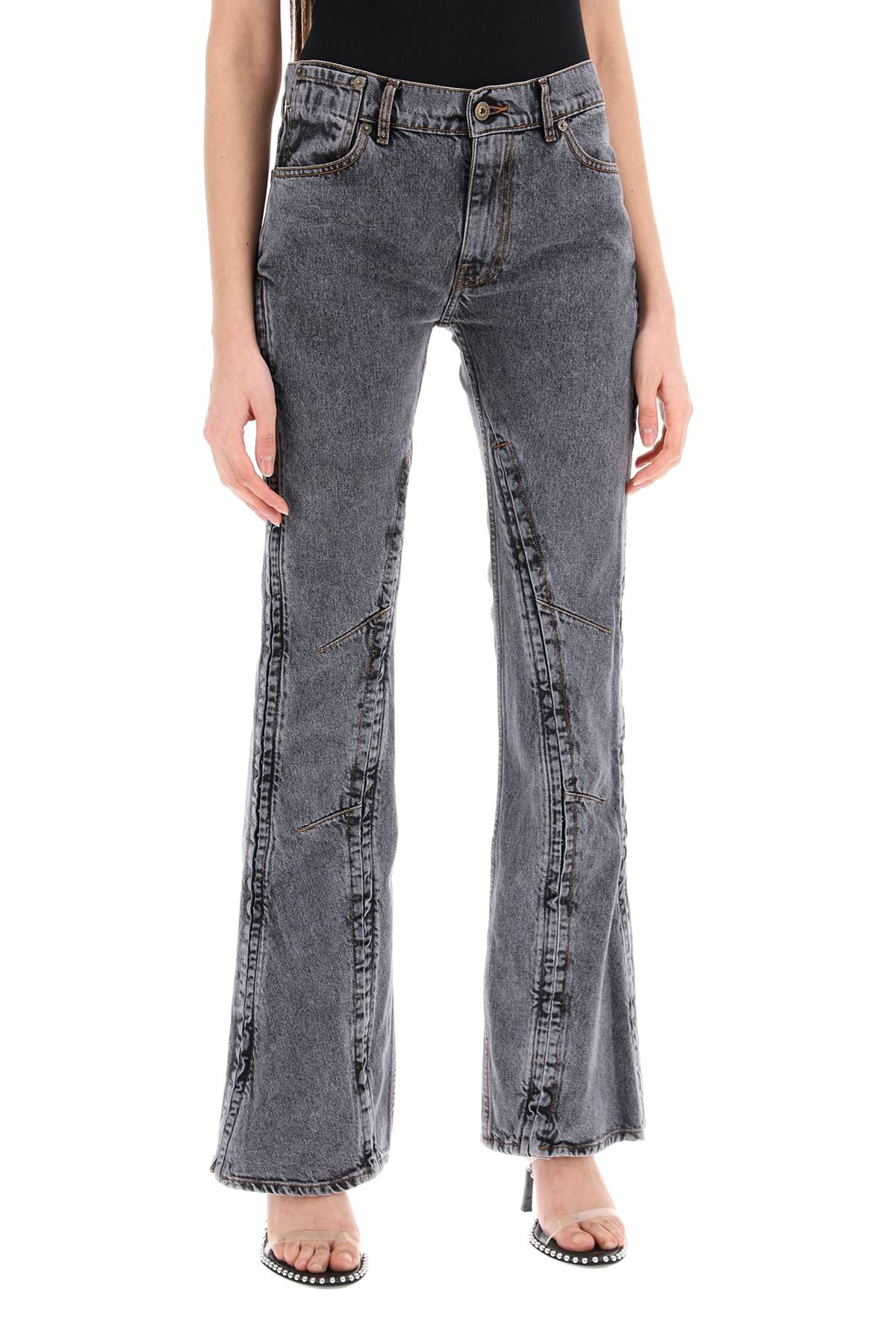 Y/Project Flared Hook-and-Eye Denim Jeans image 1