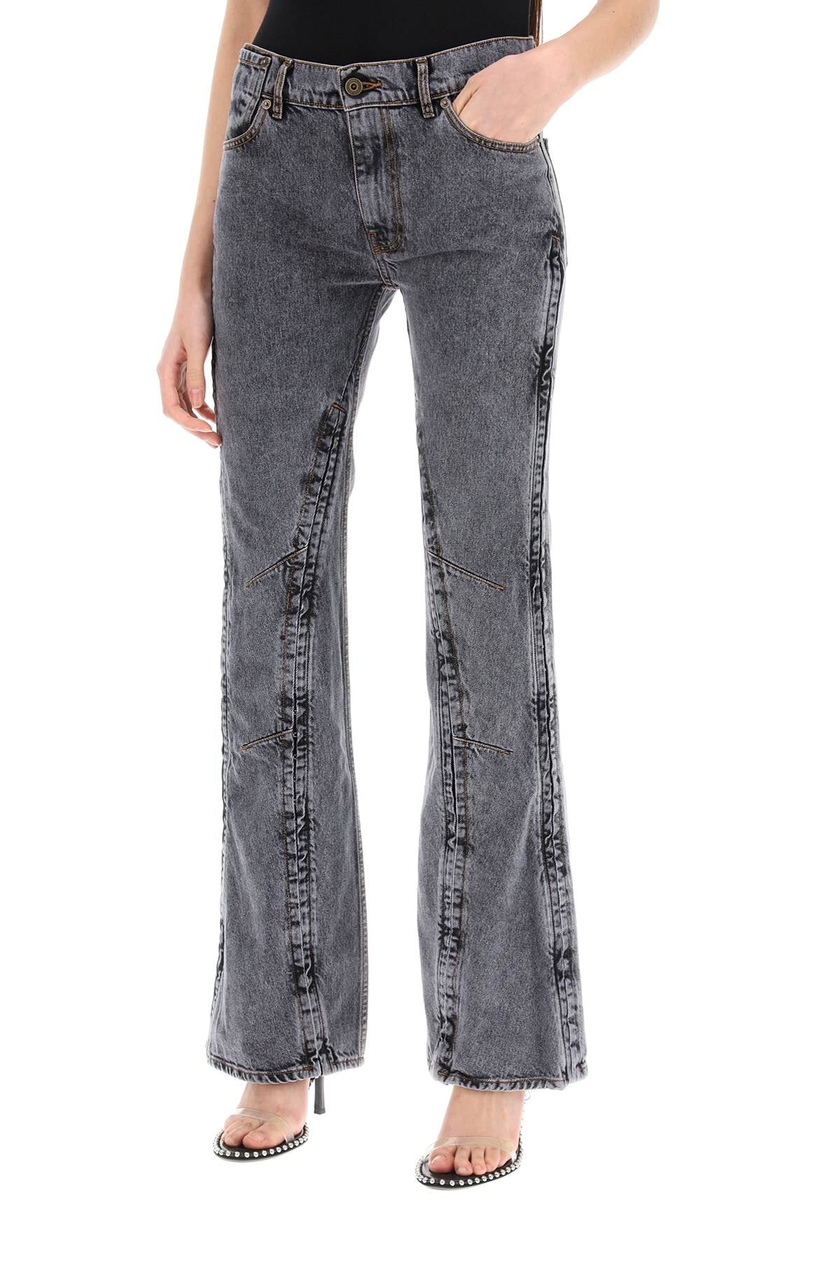 Y/Project Flared Hook-and-Eye Denim Jeans image 3