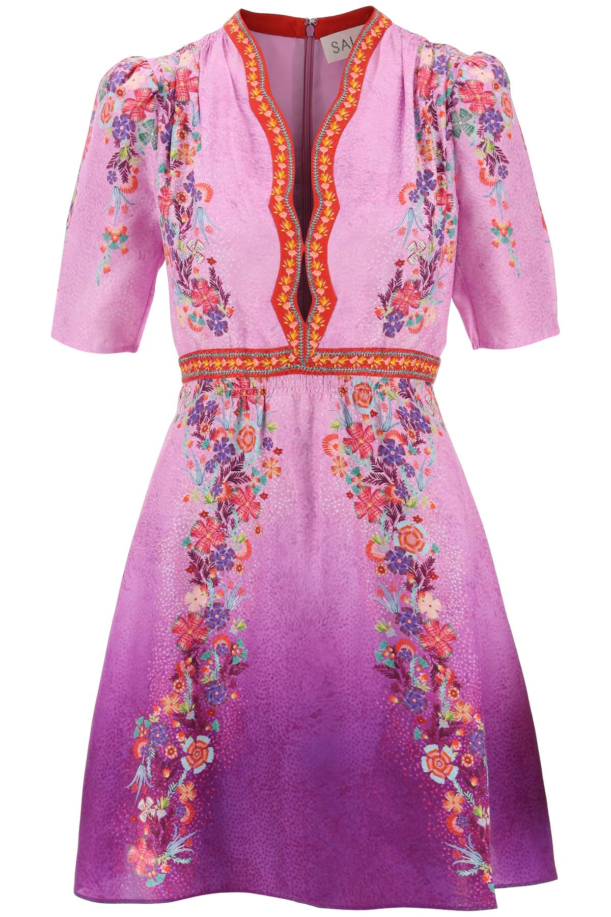 Saloni Silk Mini Dress with Floral Print and Gradient Effect image 0