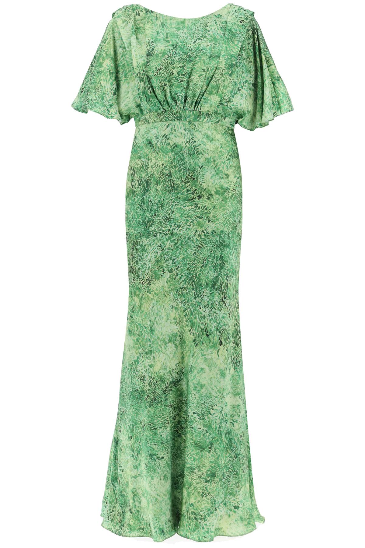 Saloni Winona Silk Maxi Dress - Green Brushstroke Print image 0