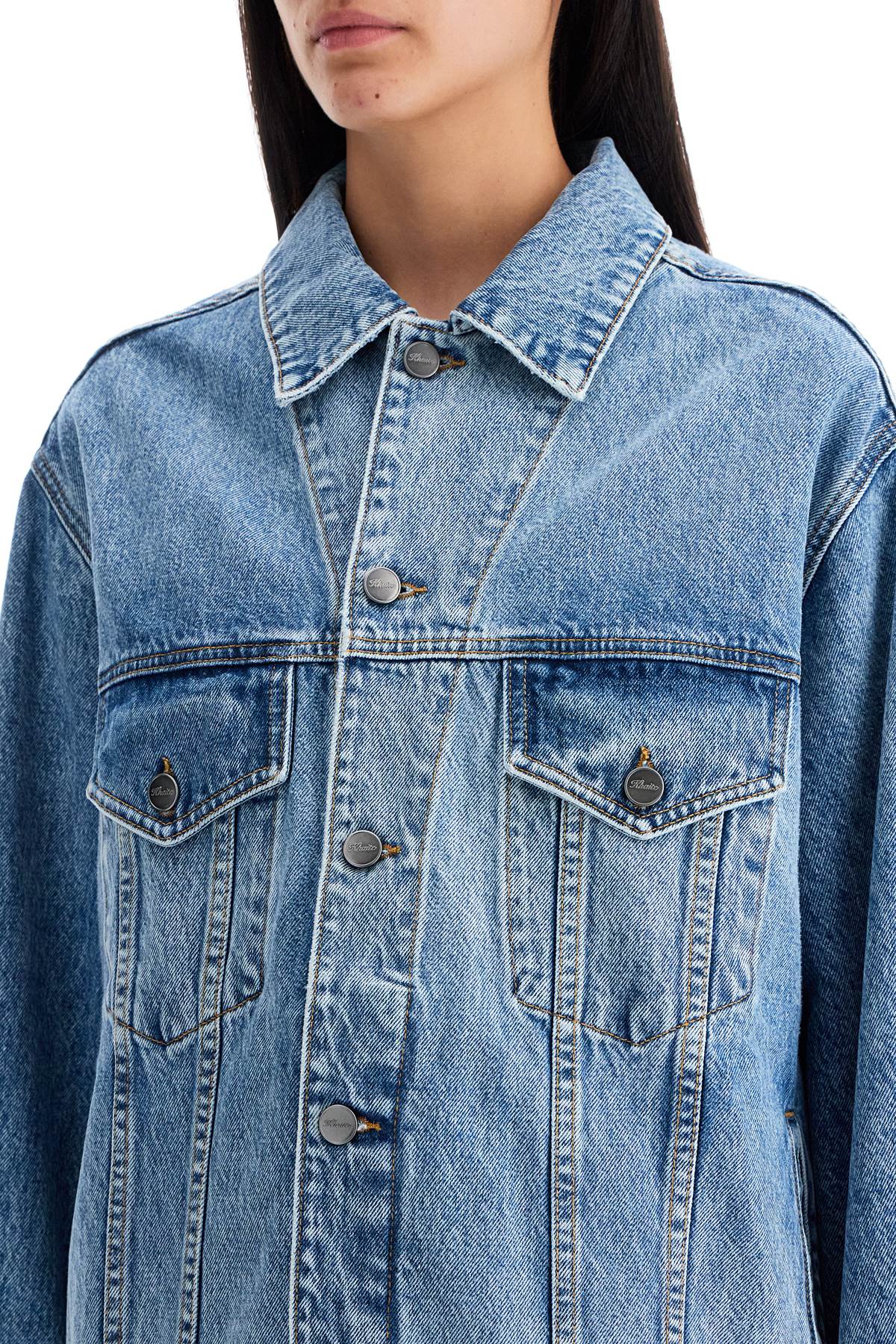 Khaite denim grizzo jacket in image 3