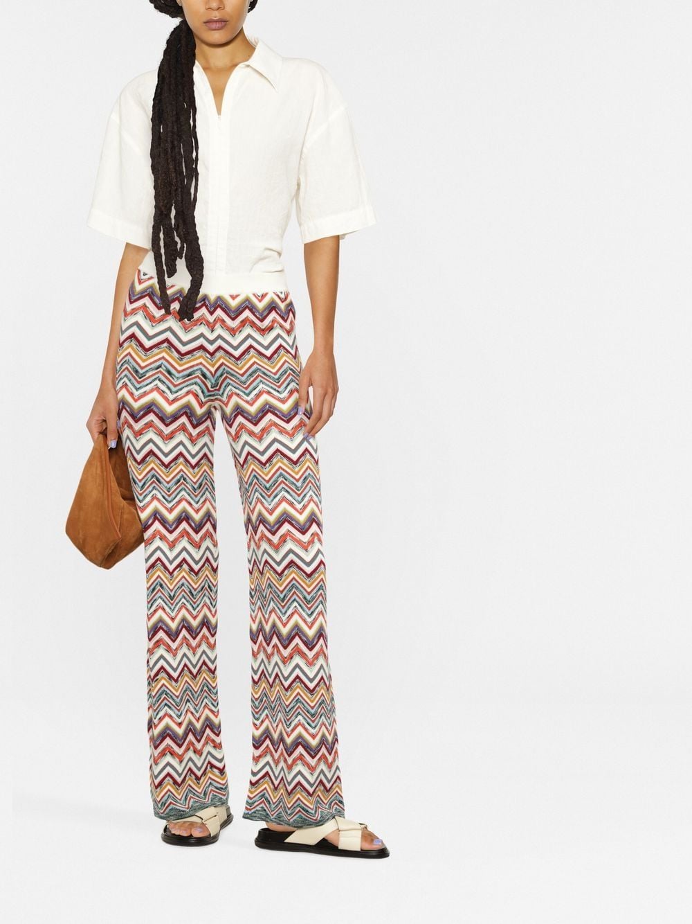 Missoni Women's Multicolor Wool Blend Wide-Leg Trousers image 3