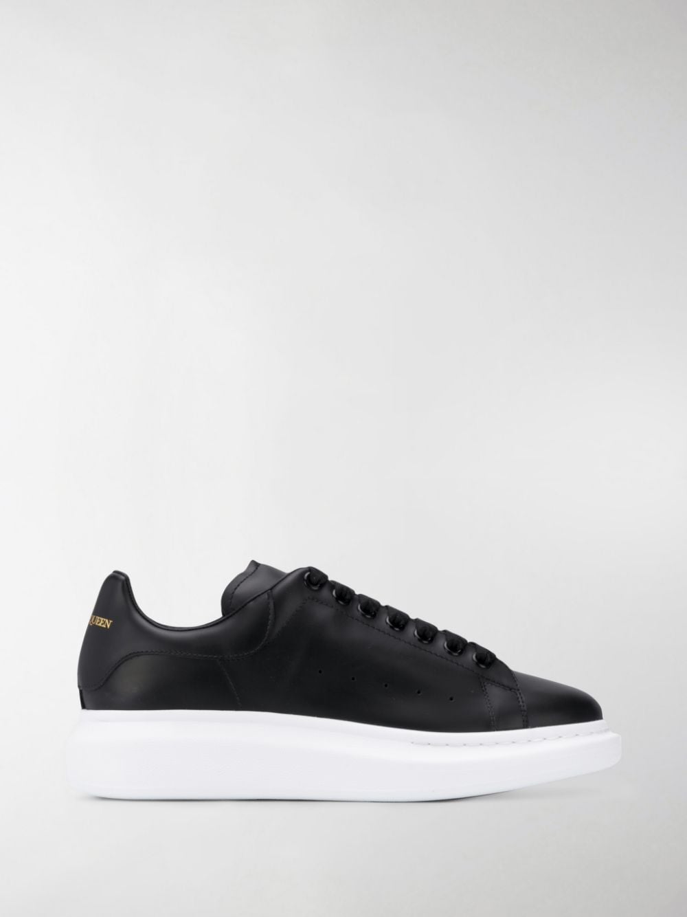 Alexander McQueen Black Leather Oversized Sneakers image 16