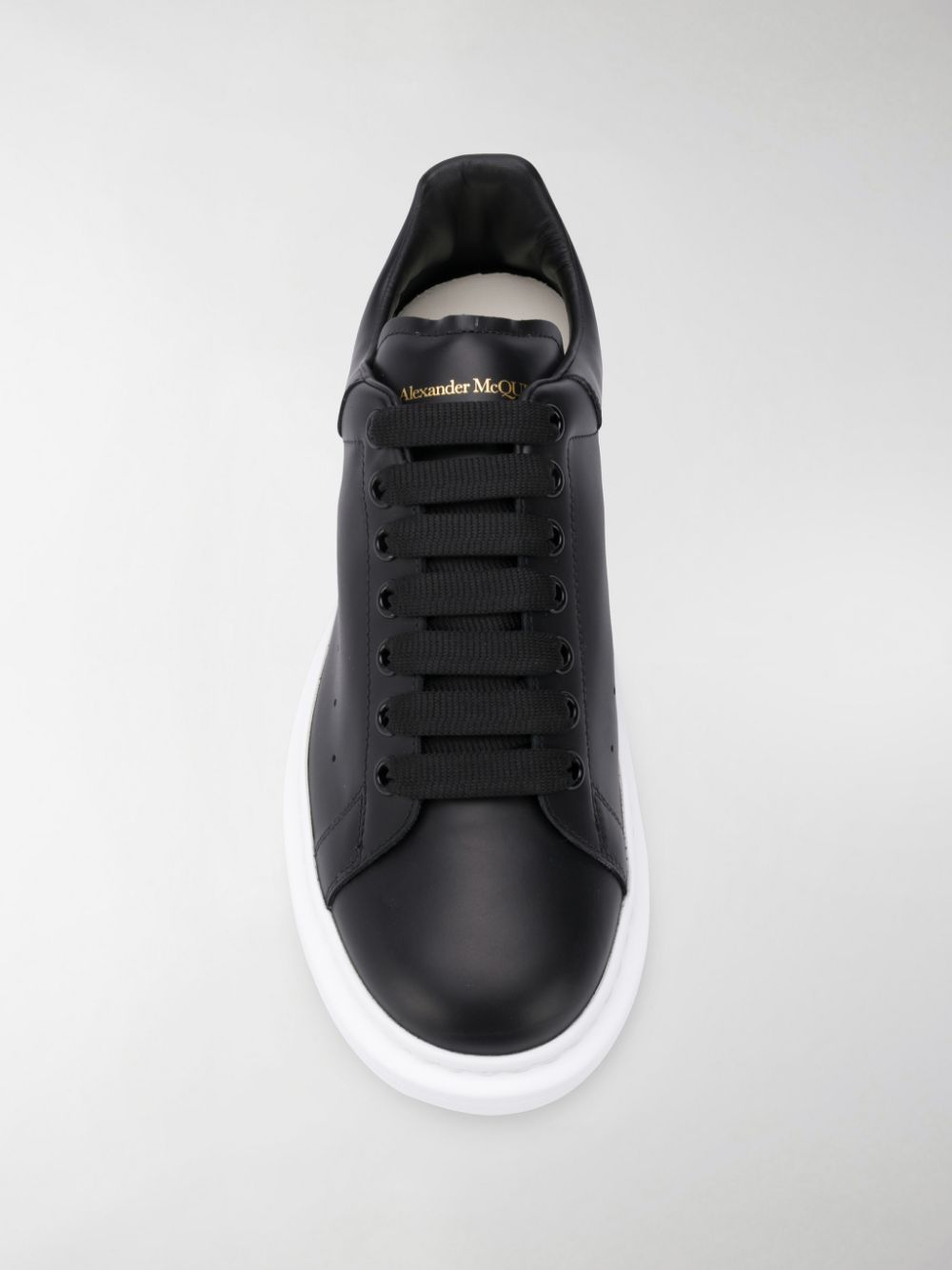 Alexander McQueen Black Leather Oversized Sneakers image 2