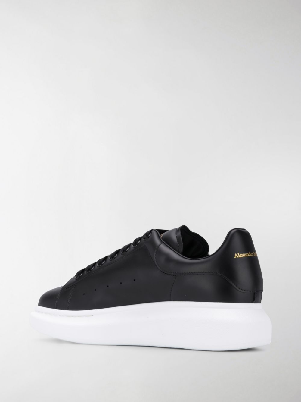 Alexander McQueen Black Leather Oversized Sneakers image 3