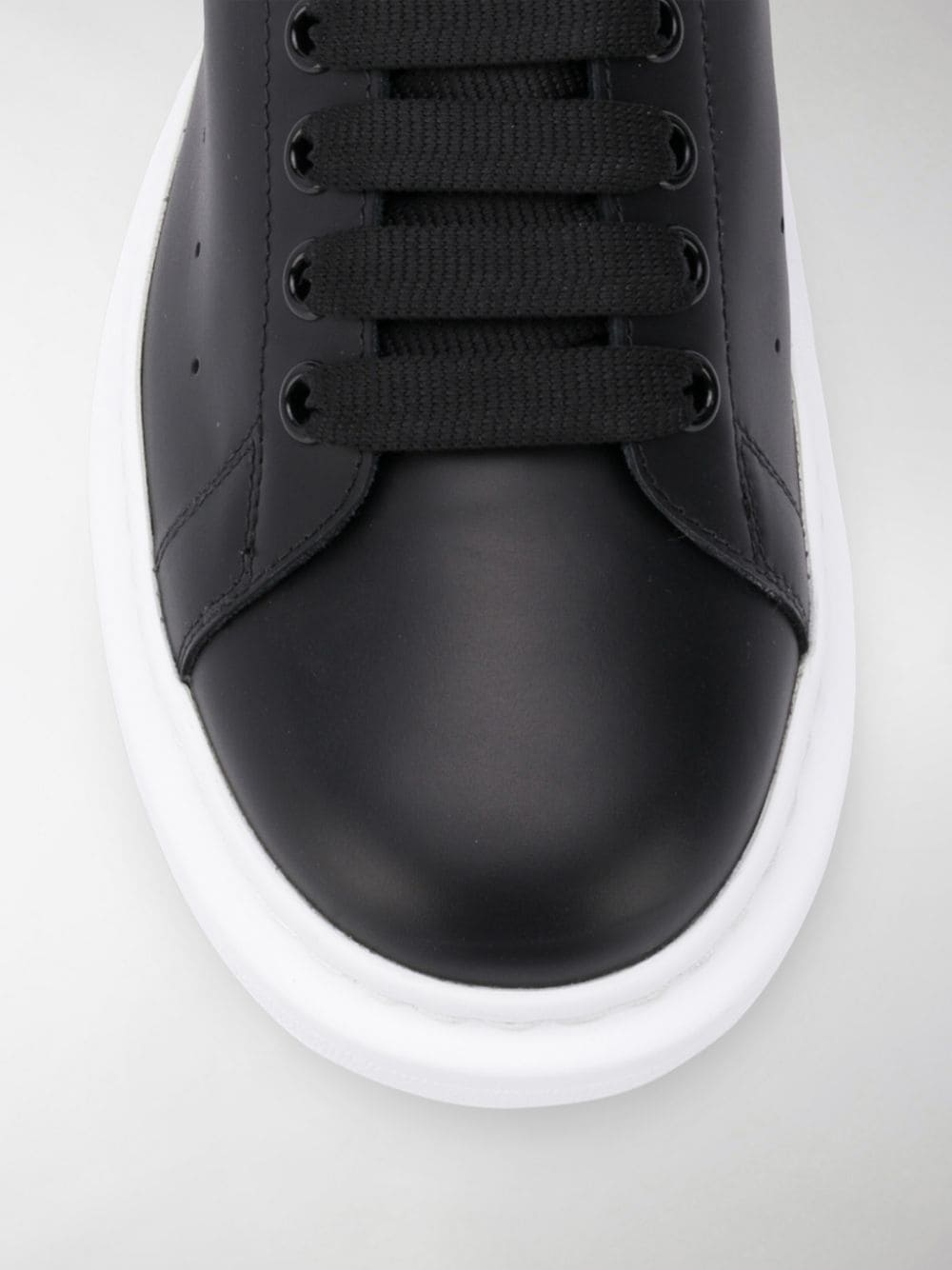 Alexander McQueen Black Leather Oversized Sneakers image 4