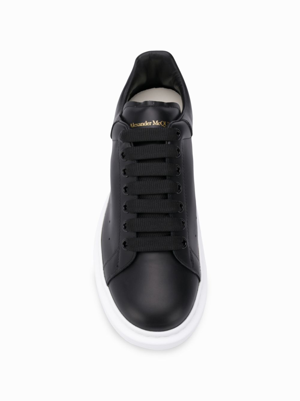 Alexander McQueen Black Leather Oversized Sneakers image 15