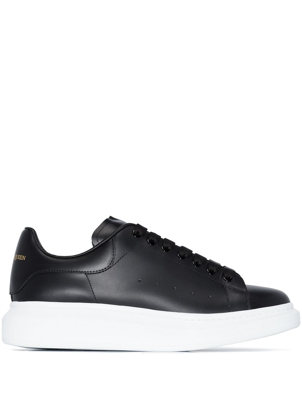 Alexander McQueen Black Leather Oversized Sneakers image 0