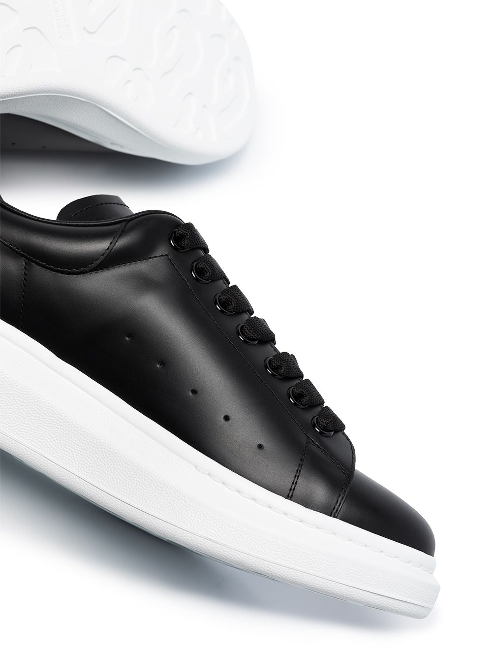 Alexander McQueen Black Leather Oversized Sneakers image 17