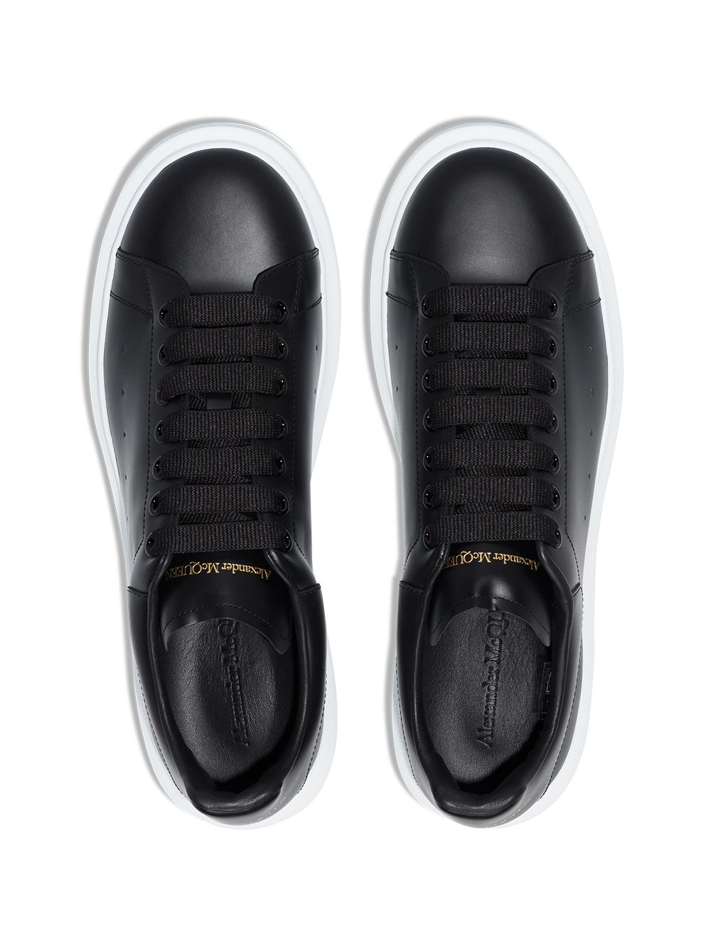 Alexander McQueen Black Leather Oversized Sneakers image 19