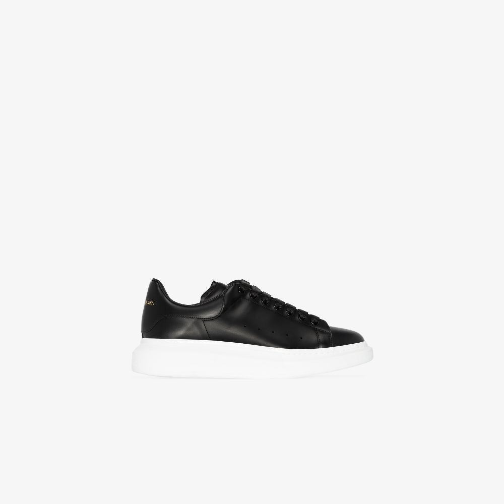 Alexander McQueen Black Leather Oversized Sneakers image 20