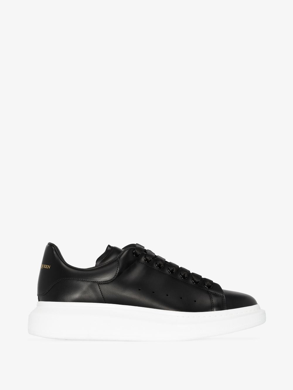 Alexander McQueen Black Leather Oversized Sneakers image 21