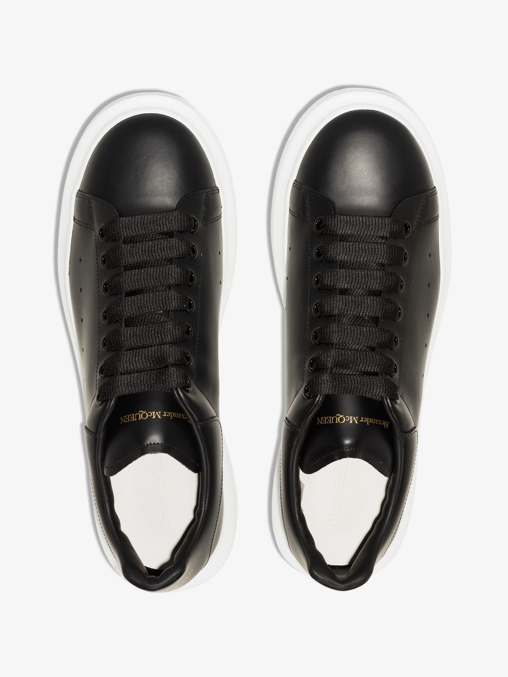 Alexander McQueen Black Leather Oversized Sneakers image 24