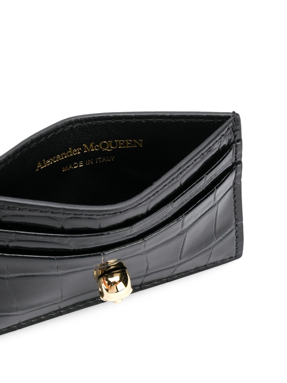 Alexander McQueen Black Leather Skull Stud Cardholder image 2