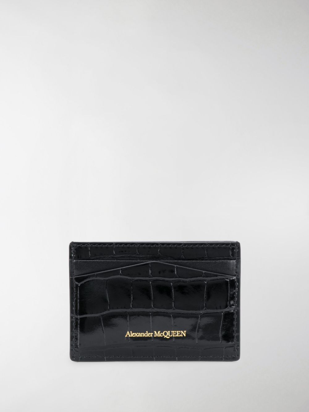 Alexander McQueen Black Leather Skull Stud Cardholder image 5