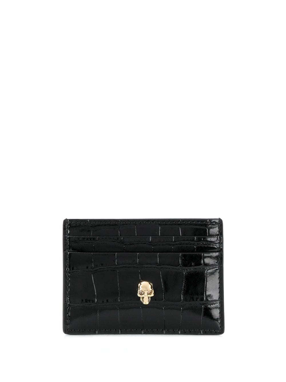 Alexander McQueen Black Leather Skull Stud Cardholder image 9