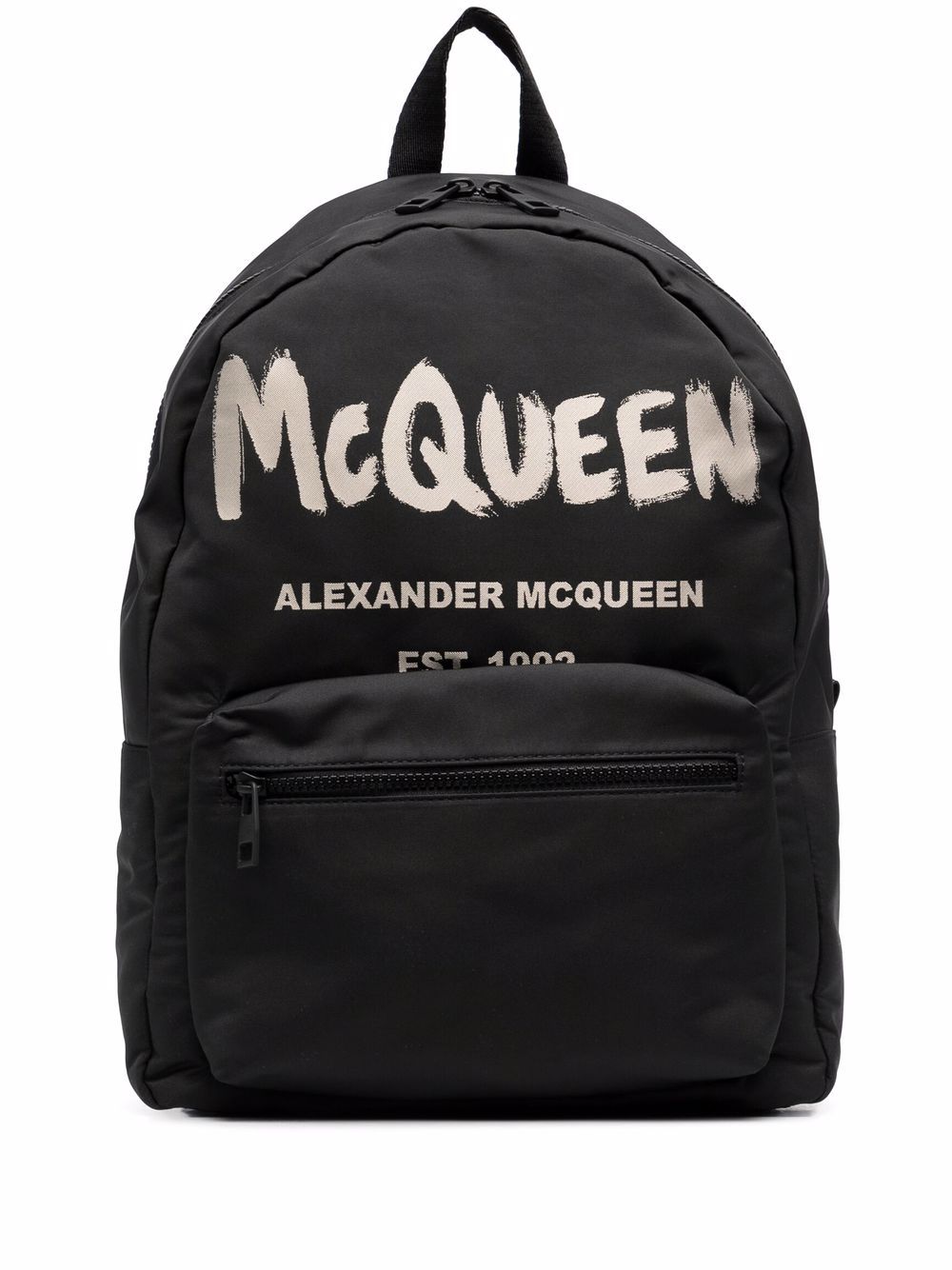 Alexander McQueen Graffiti Metropolitan Printed Backpack - Black/Ivory-White image 0