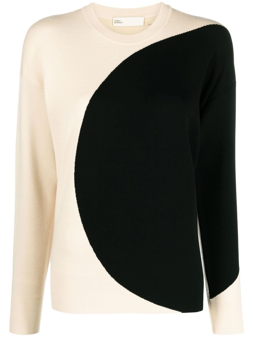 Tory Burch Two-Tone Knit Crewneck Sweater - White image 0