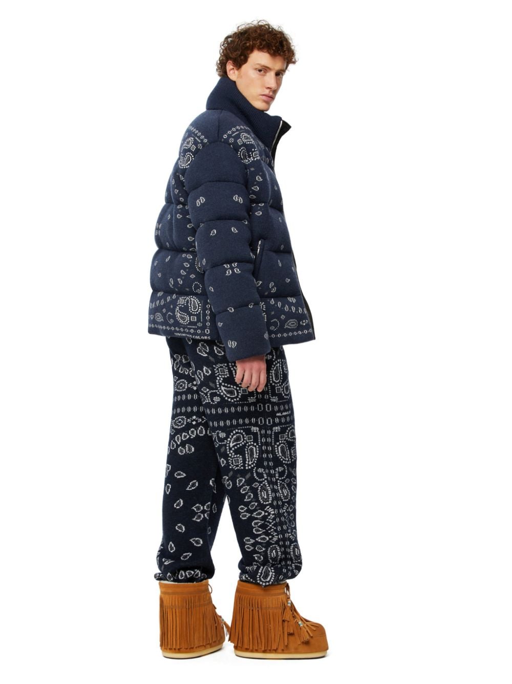 Alanui Blue Abstract Print Padded Coat image 1