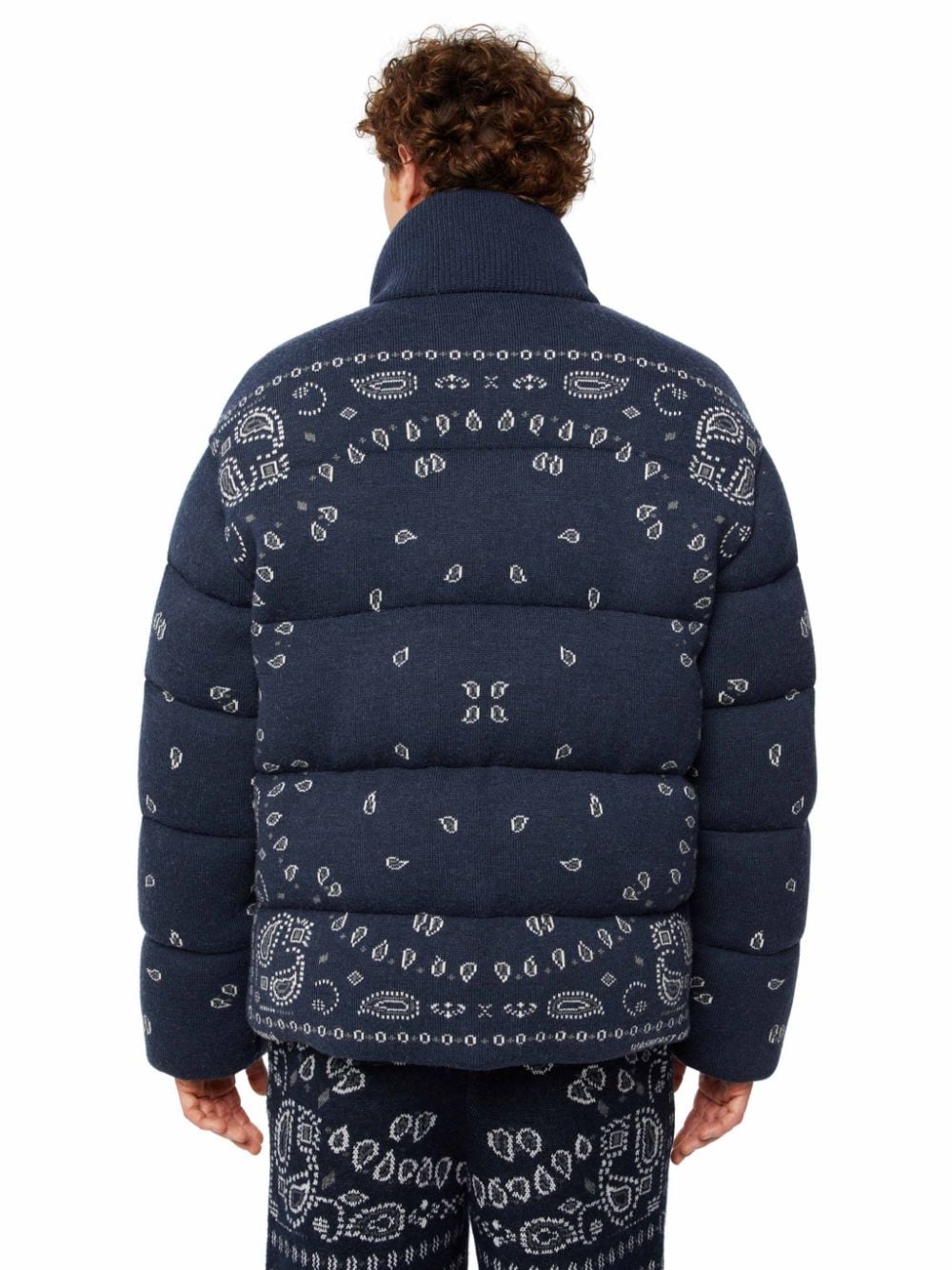 Alanui Blue Abstract Print Padded Coat image 3