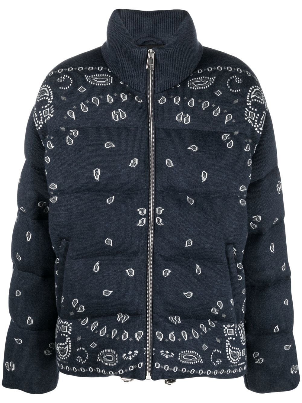 Alanui Blue Abstract Print Padded Coat image 14