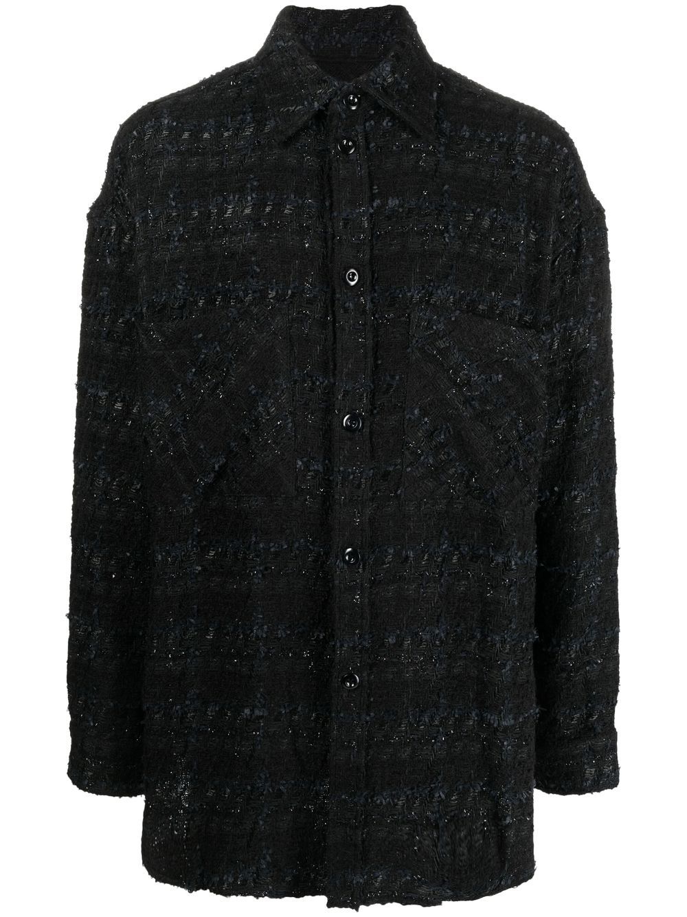 Faith Connexion Black Tweed Long Sleeve Shirt image 0