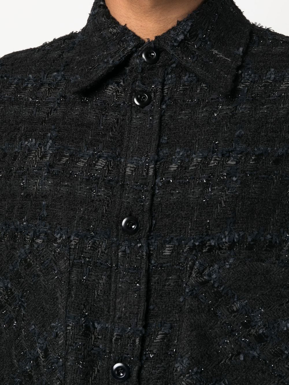 Faith Connexion Black Tweed Long Sleeve Shirt image 3