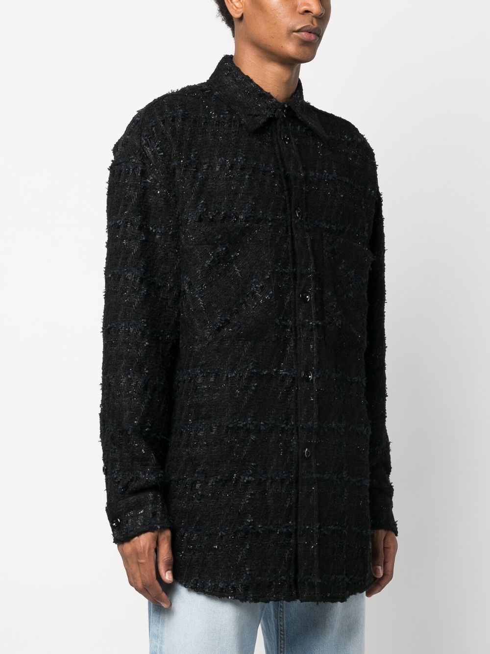 Faith Connexion Black Tweed Long Sleeve Shirt image 2