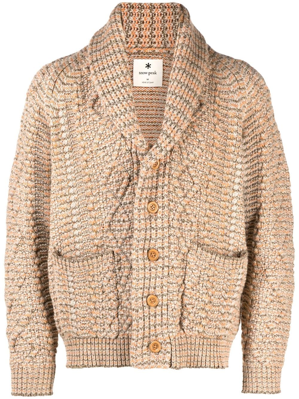 SNOW PEAK Cable Knit Wool Blend Cardigan - Beige image 0