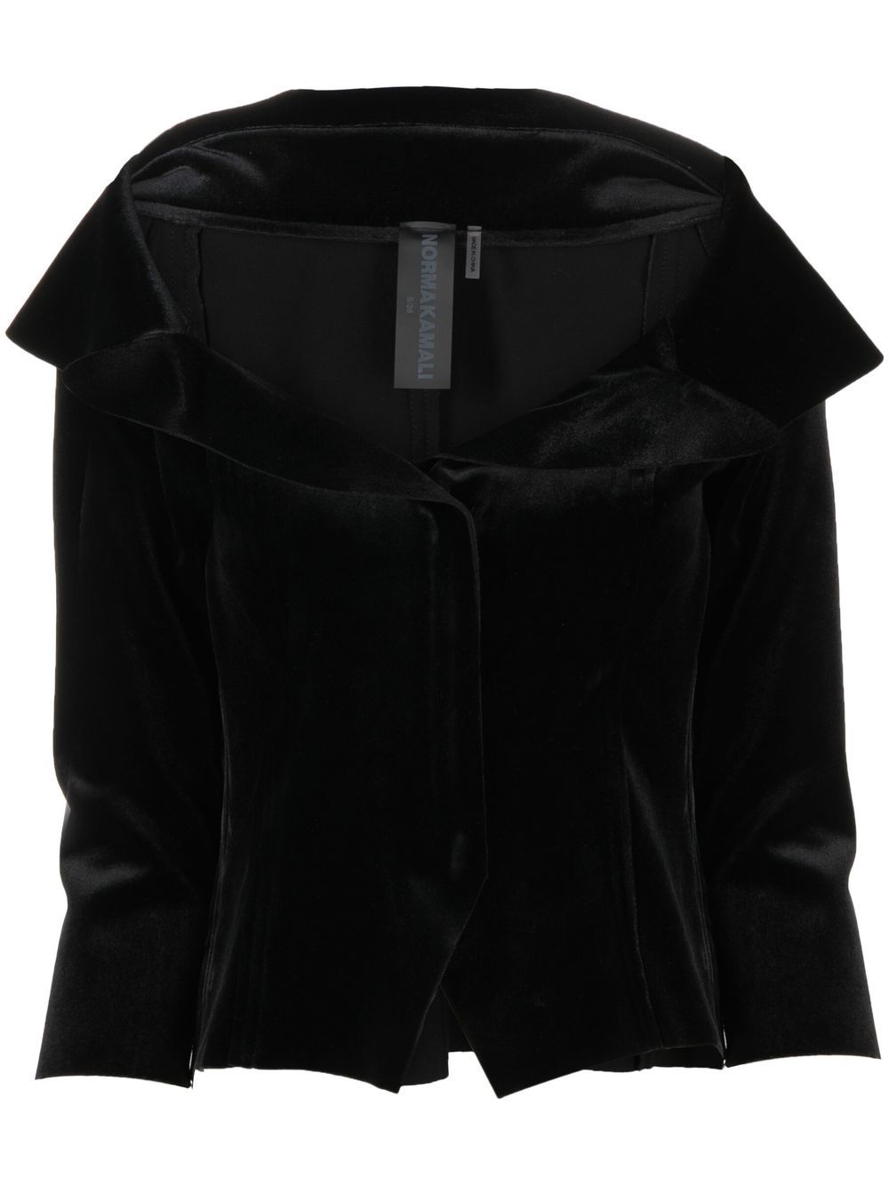 Norma Kamali Black Velvet Bardot Jacket image 0