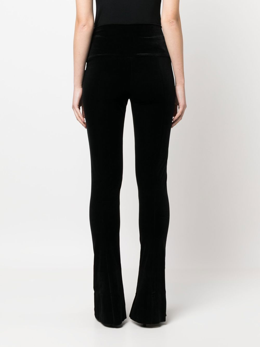 Norma Kamali Black Slit Detail Flared Leggings image 4