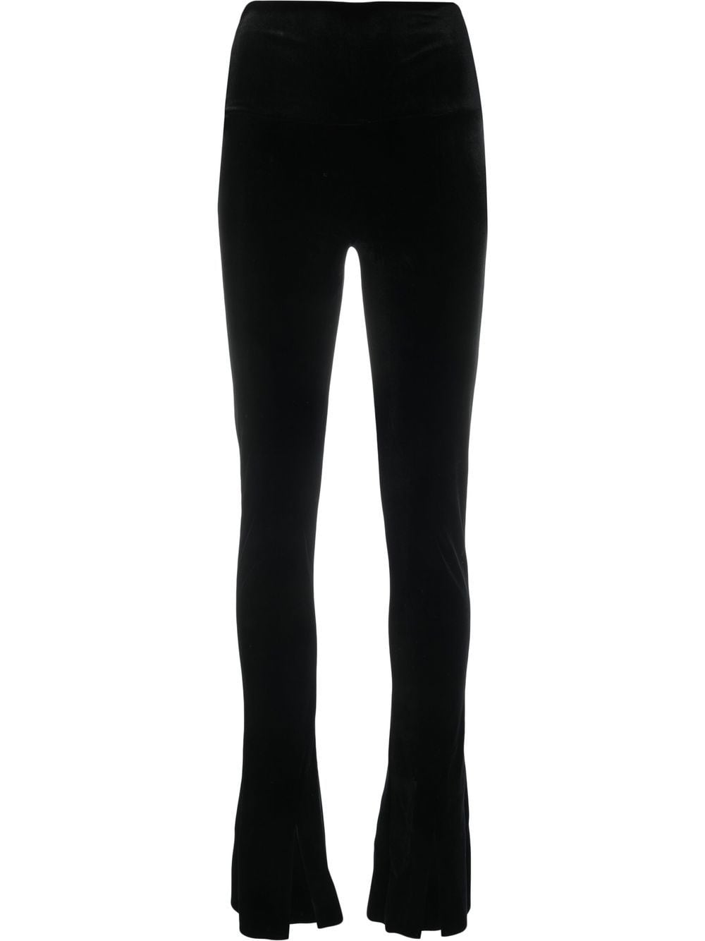 Norma Kamali Black Slit Detail Flared Leggings image 0